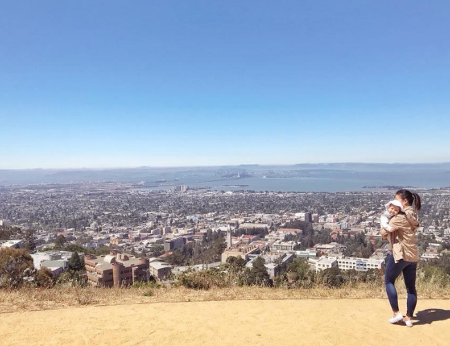 San Francisco, California. Single mom traveling with a 7-month old baby