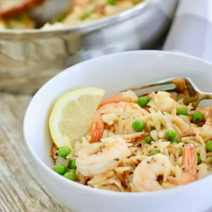 One Pan Shrimp and Orzo Dinner