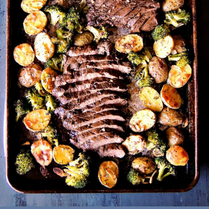 Sheet Pan Steak with Roasted Potatoes and Broccoli