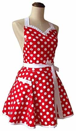 Lovely Sweetheart Retro Kitchen Aprons Women Girl Polka Dot Cooking Salon Pinafore Vintage Apron Mother‘s Gift Lovely Sweetheart Retro Kitchen Aprons Women Girl Polka Dot Cooking Salon Pinafore Vintage Apron Mother‘s Gift