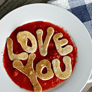 Message Valentines Pancakes
