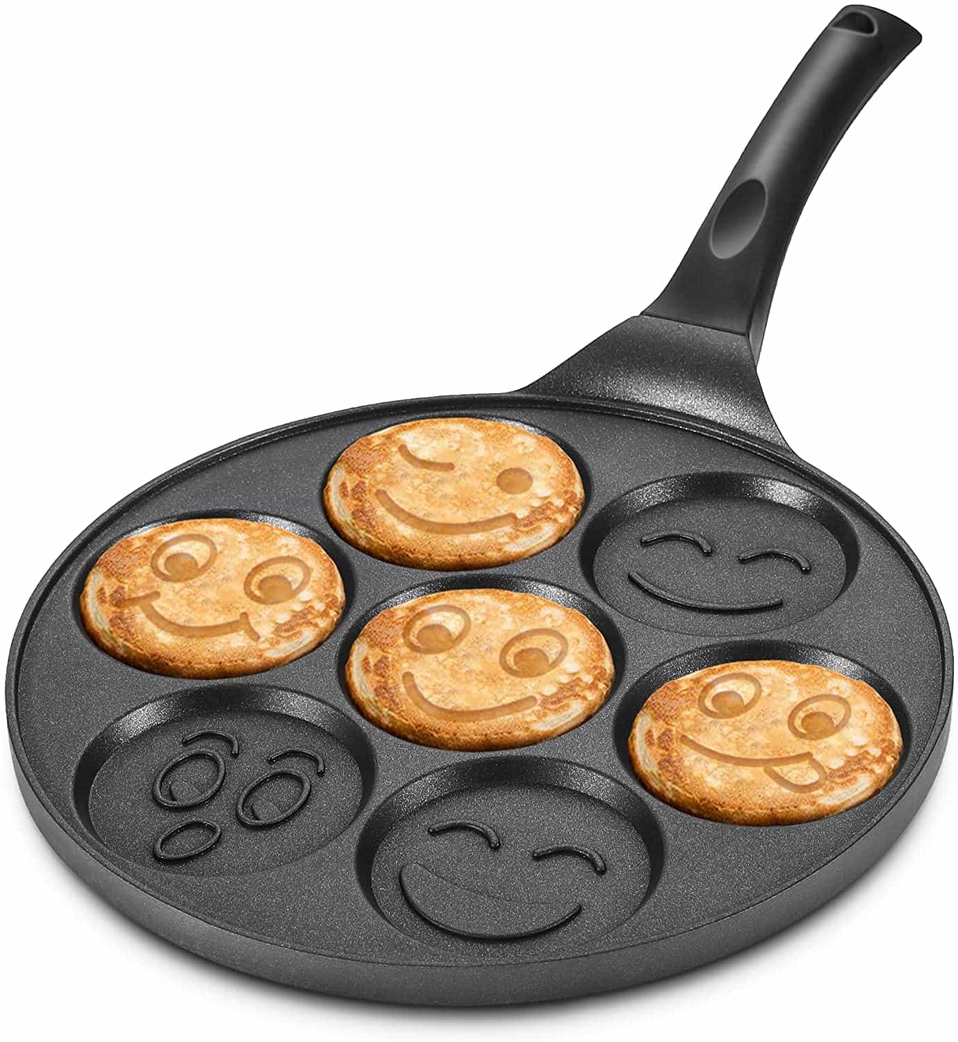 Pancake Maker Pan with 7 Smiling Face, Non-Stick Pancake Pan Grill Pan for Stovetop, Mini Pancake Pan for Kids Pancake Maker Pan with 7 Smiling Face, Non-Stick Pancake Pan Grill Pan for Stovetop, Mini Pancake Pan for Kids