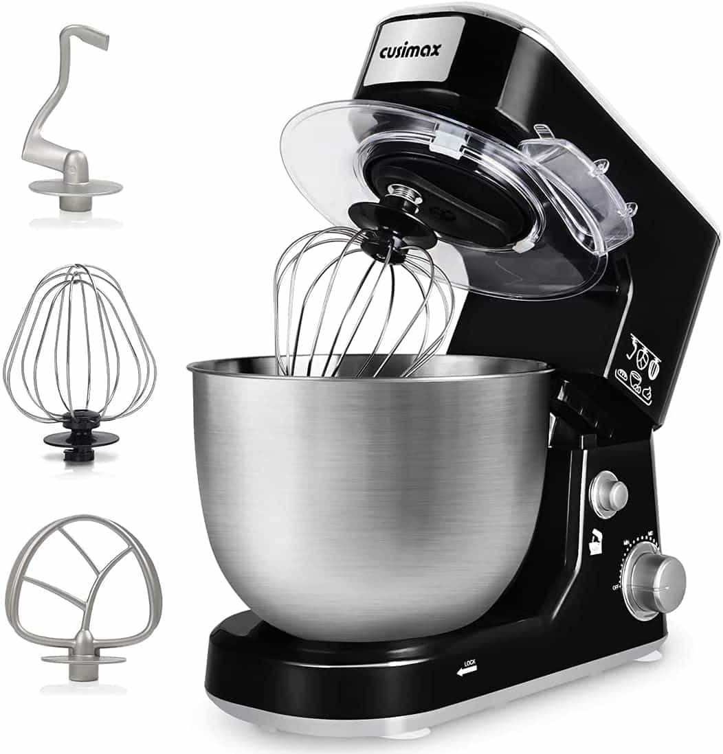 Stand Mixer, CUSIMAX 5-Quart Dough Mixer Tilt-Head Electric Mixer with Stainless Steel Bowl, Dough Hook, Mixing Beater and Whisk Stand Mixer, CUSIMAX 5-Quart Dough Mixer Tilt-Head Electric Mixer with Stainless Steel Bowl, Dough Hook, Mixing Beater and Whisk