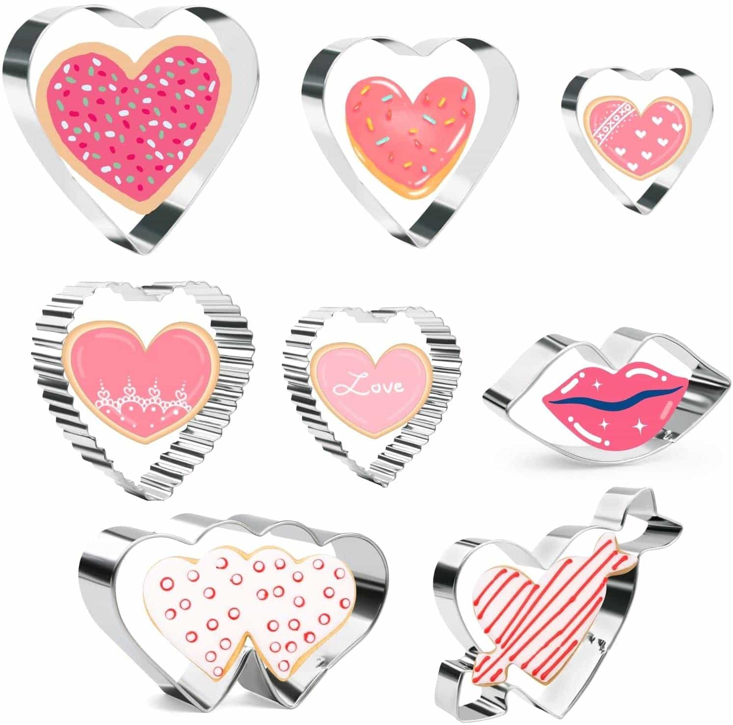 Valentine's Day Cookie Cutters Set 7 Pieces Valentine's Day Cookie Cutters Set 7 Pieces