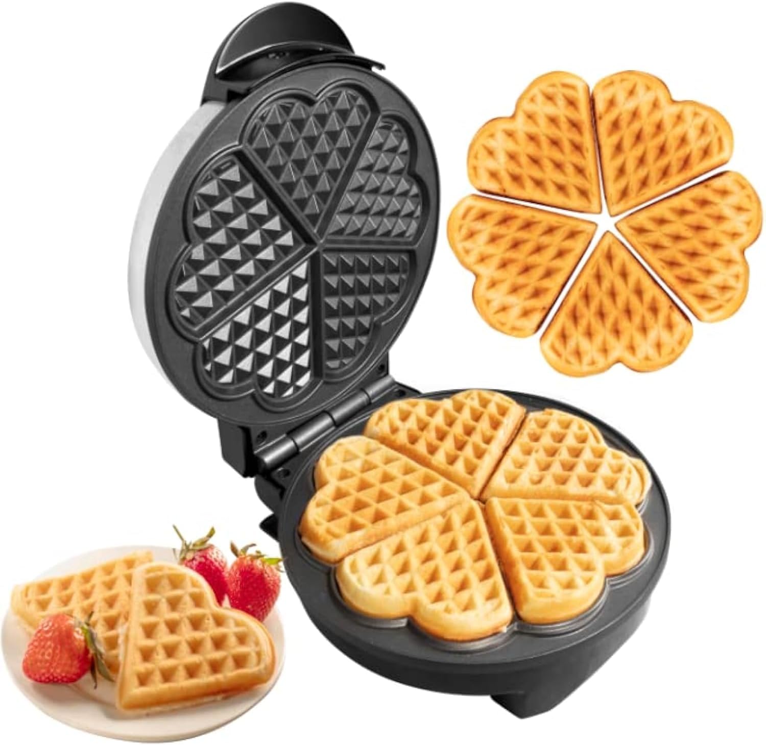 Heart-shaped waffle maker